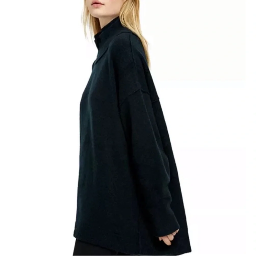 Free People Afterglow Tunic Sweater Black XS